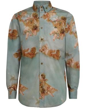 Vivienne Westwood Printed Two-Button Krall Shirt - Blue