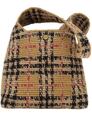 Burberry Raffia Margate Shoulder Bag - Metallic