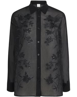 Eleventy Cotton Embroidered Shirt - Black