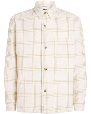 NN07 Cotton-Blend Check Overshirt - White