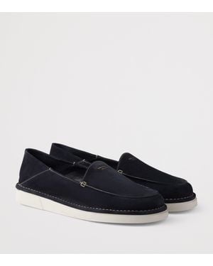 Prada Suede Flatform Loafers - Blue