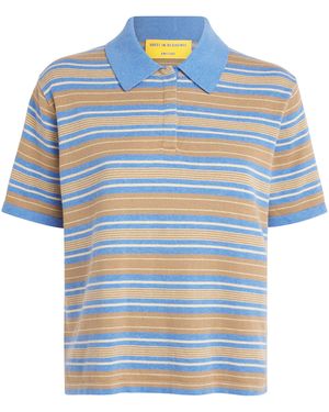 Guest In Residence Cotton-Cashmere Stripe Rugby Shirt - Blue