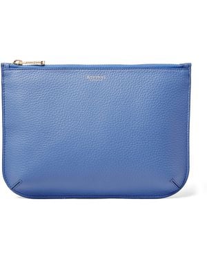 Aspinal of London Large Leather Ella Pouch - Blue