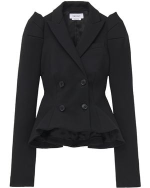 McQueen Stretch-Wool Structured Blazer - Black