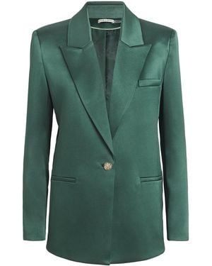 Alice + Olivia Satin Silas Blazer - Green