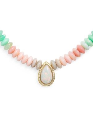 Jacquie Aiche Diamond And Opal Beaded Necklace - Pink