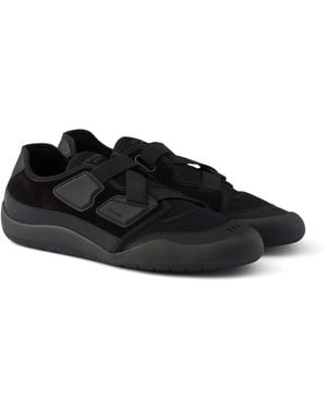 Prada Leather-Mesh Speedrock Trainers - Black