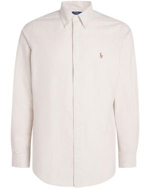 Polo Ralph Lauren Custom Fit Stripe Oxford Shirt - White