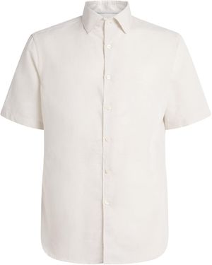 Canali Cotton-Lyocell Short-Sleeve Shirt - White