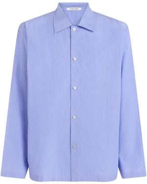 LE17SEPTEMBRE Cotton Stripe Pajama Shirt - Blue