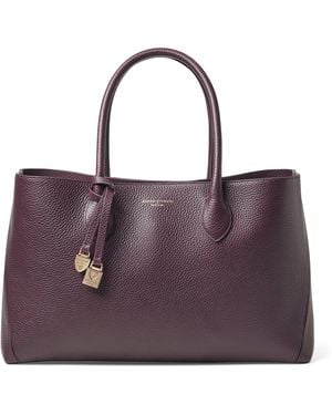 Aspinal of London Leather London Tote Bag - Purple