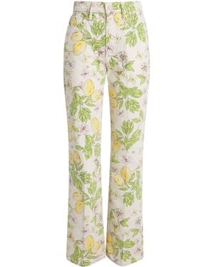 Mother Printed The Kick It Straight Jeans - Metallic