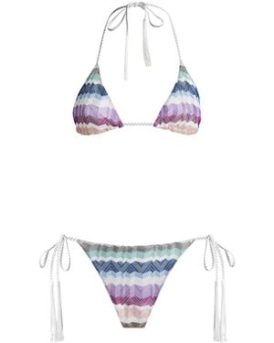 Missoni Zigzag Triangle Bikini - White