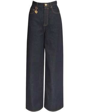 Zimmermann Crush Wide-Leg Jeans - Blue