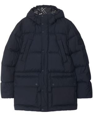 Burberry Hooded Down Puffer Jacket - Blue