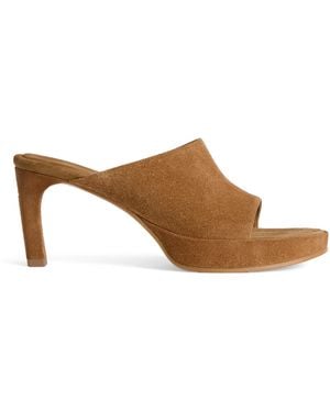 Balenciaga Suede Fargo Heeled Mules 80 - Brown