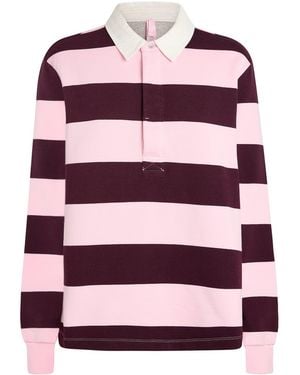 Skims Oversized Boyfriend Fleece Polo Shirt - Red