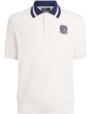 Polo Ralph Lauren X Wimbledon Cotton Waffle-Knit Polo Shirt - White