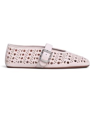 Alaïa Suede Vienne Ballet Flats - Pink