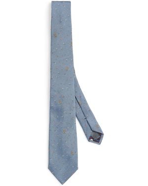 Paul Smith Silk Jacquard Rabbit Tie - Blue