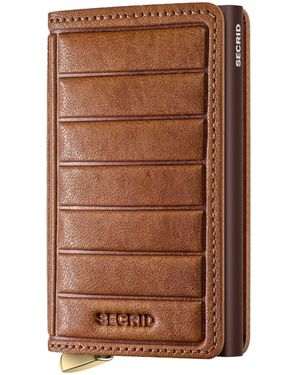 Secrid Embossed Leather Slimwallet - Brown