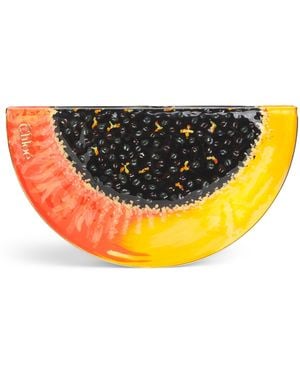 Chloé Enamel Tropicus Papaya Minaudière Bag - Orange