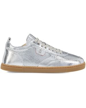 Christian Louboutin Tutti Rui Metallic Leather Trainers - White