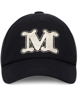 Max Mara Cotton Monogram Cap - Black