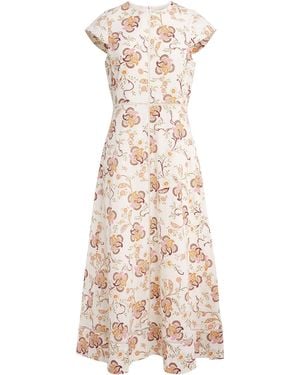 ME+EM Creaseless Linen-Blend Midi Dress - Natural
