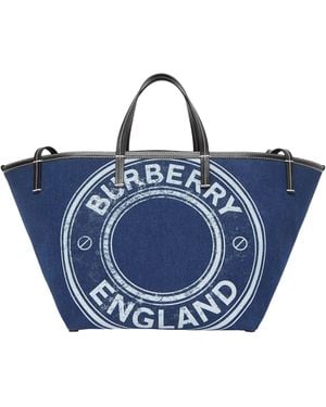Burberry Mini Denim Beach Tote Bag - Blue