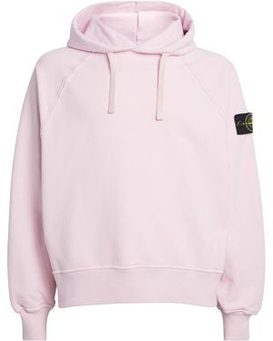 Stone Island Cotton Compass Patch Hoodie - Pink