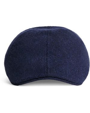 Stetson Wool-Blend Herringbone Texas Flat Cap - Blue