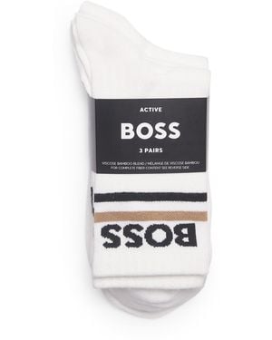 BOSS Viscose-Bamboo Socks - White