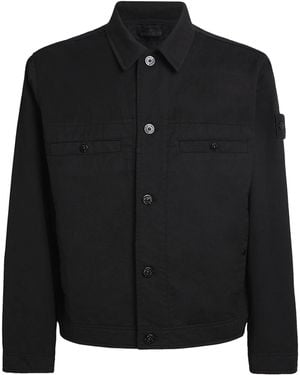 Stone Island Virgin Wool-Cotton Gabardine-Tc_S.I. Ghost Jacket - Black
