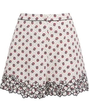 Claudie Pierlot Cotton Poplin Embroidered Shorts - Natural