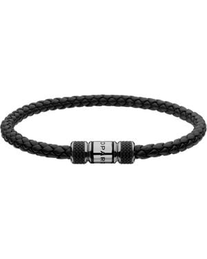 Chopard Leather And Palladium Classic Racing Bracelet - Black