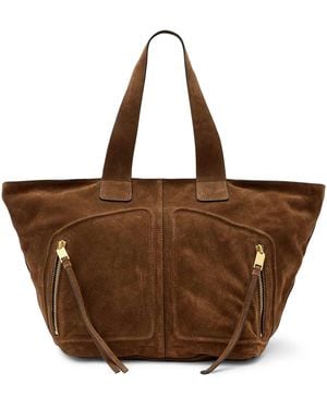 AllSaints Suede Jean Rey Tote Bag - Brown