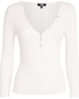 PAIGE Pointelle Ginnette Top - White