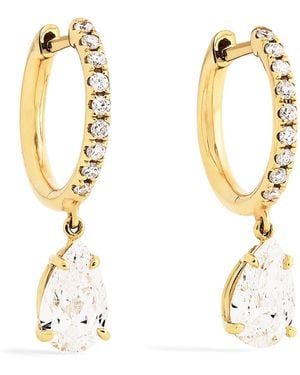 Anita Ko Small And Diamond Huggie Earrings - Metallic