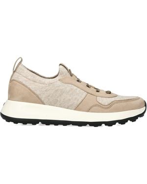 Tod's Suede-Knit Dot Sneakers - Natural