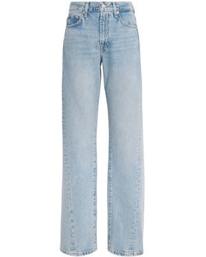 7 For All Mankind Twisted-Seam Tess High-Rise Straight Jeans - Blue
