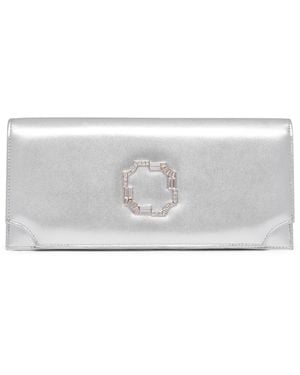 Malone Souliers Metallic Leather Vivien Clutch Bag - Gray