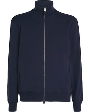 Canali Wool Zip-Up Sweatshirt - Blue