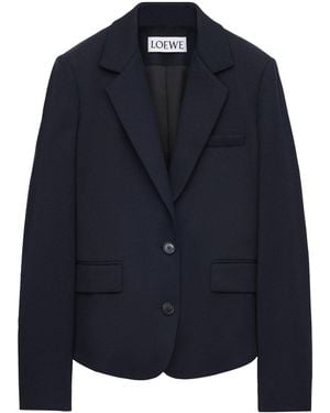 Loewe Wool Buckle-Back Blazer - Blue
