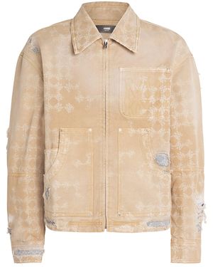 Amiri Distressed Utility Denim Jacket - Natural