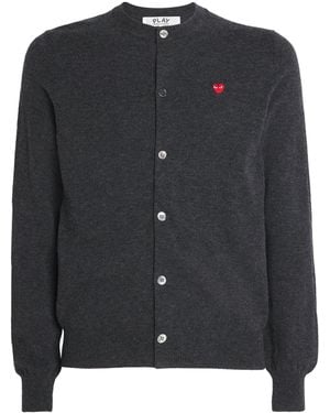 COMME DES GARÇONS PLAY Wool Mini Heart Cardigan - Black