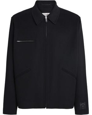 MM6 by Maison Margiela Wool Zip-Up Jacket - Black