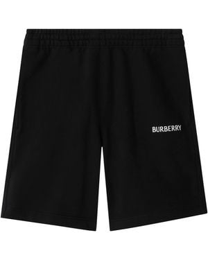 Burberry Cotton Logo Slim Shorts - Black