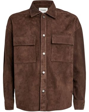 FRAME Suede Overshirt - Brown