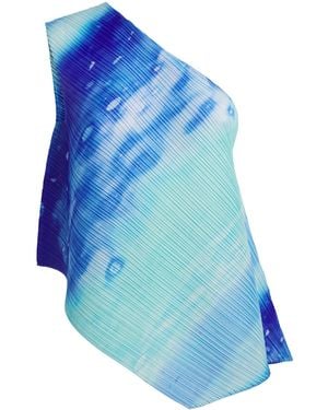 Pleats Please Issey Miyake Sea Bubble One-Shoulder Top - Blue